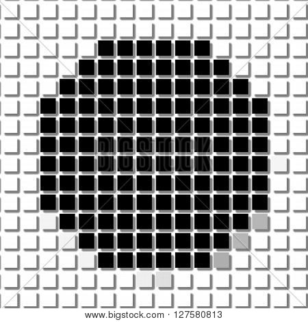 Dodecagon. The Simple Geometric Pattern Of Black Squares With Shadowed Frame. Set Of Dot Patterns. H