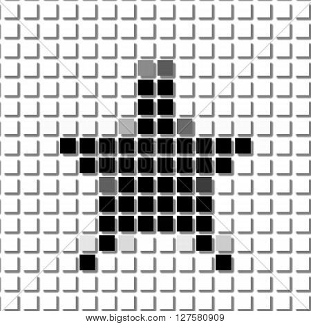 Five Pointed Star, Pentagram.  The Simple Geometric Pattern Of Black Squares With Shadowed Frame. Se