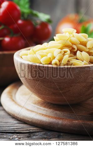 Sardinian Uncooked Pasta Malloreddus On The Wooden Table
