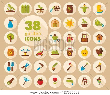 Garden Farm flat vector icon outline isolated garden eps 10