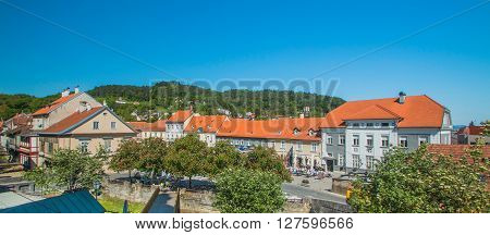 Panoramic view of the center of town of Samobor, northern Croatia