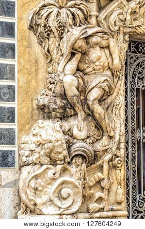 Palace Marques De Dos Aguas Facade In Alabaster In Valencia, Spain.