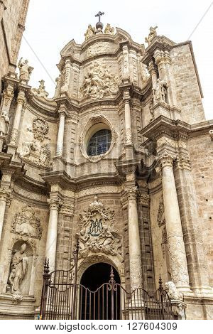 Micalet - Cathedral Of Valencia  On  Queen Square, Valencia. Spain.