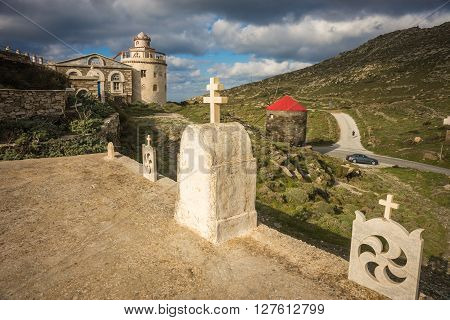 Small Church At  Side Of Road Near Isternia At Tinos