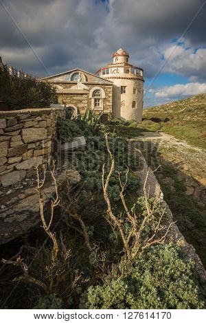 Small Church At  Side Of Road Near Isternia At Tinos