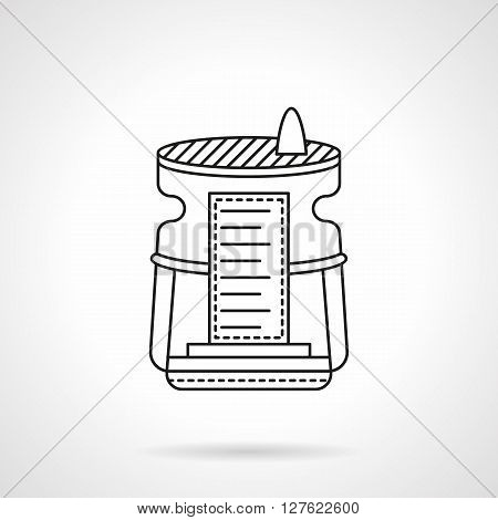 Equipment and accessories for purification and improvement of air in house or office. Humidifier device Flat line style vector icon. Single design element for website, business.