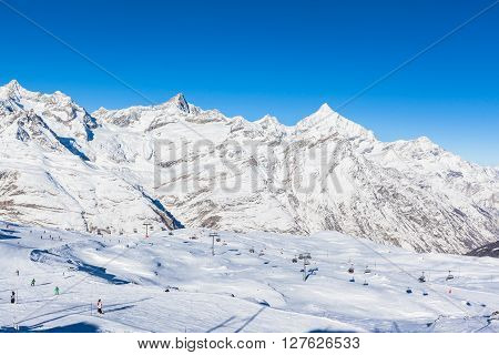 Skiing Area In Zermatt