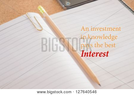 An investment in knowledge pays the best interest stock photo