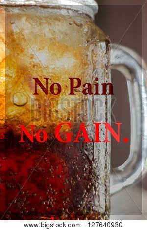 No pain no gain. Inspirational quote stock photo