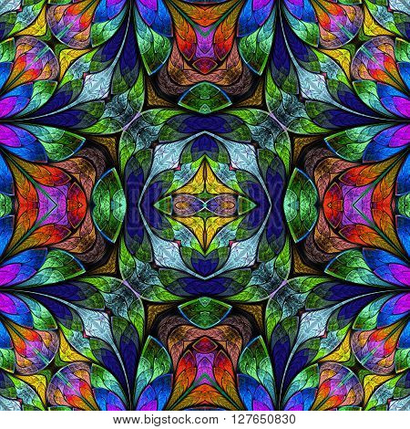 Multicolored seamless background in stained-glass window style. You can use it for invitations notebook covers phone case postcards cards wallpapers and so on. Artwork for creative design art and entertainment.