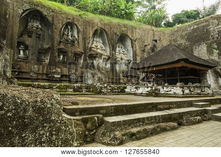 Gunung Kawi Temple. Cave in Gunug Kawi is an ancient temple situated in Pakerisan River near Tampaksiring village in Bali.