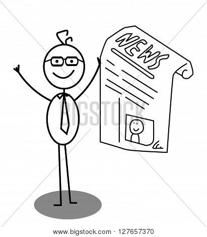 Businessman Happy News .eps10 editable vector illustration design