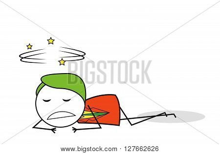 Businessman fall down .eps10 editable vector illustration design