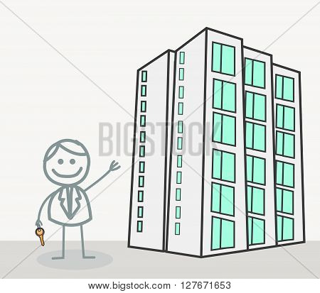 Realestate agent .eps10 editable vector illustration design