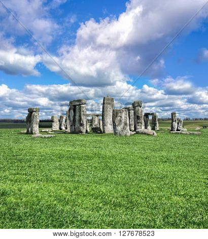 Stonehenge With Dramatic Sky In England