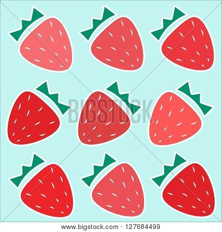Cute Repeating Strawberry Vector Pattern. Strawberry Pattern Strawberry Background