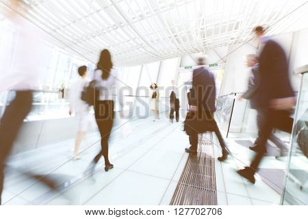 Business People in Motion Crowed Concept