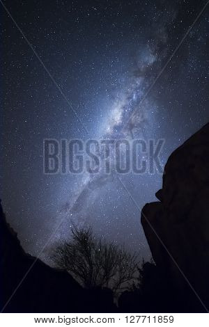 The magic of the night sky of Namibia the Milky Way seen in camping of Damaraland