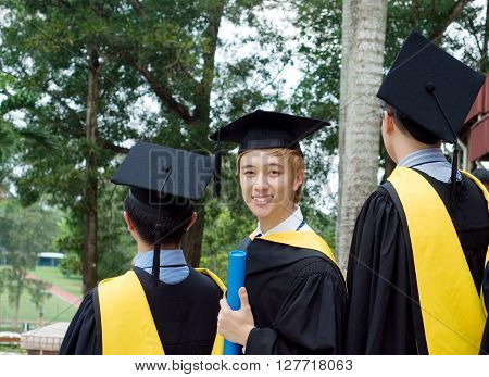 Setapak Kuala Lumpur Malaysia. Nov 07 2015:Graduates from Universiti Tunku Abdul Rahman (UTAR) share their joy with friends during convocation.UTAR is a leading public university in Malaysia.