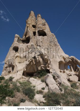 bizarre klippeformationer i Cappadocia