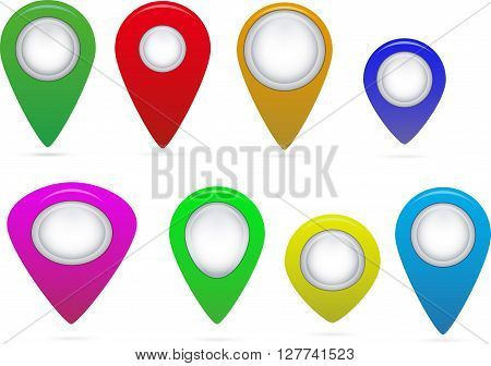 Vector directional buttons on a white background