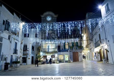 Cisternino in winter during Christmas holyday night