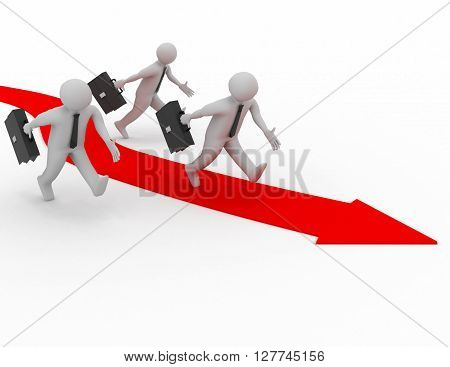 Human Race Competition Of 3D People. Success Winning Concept.