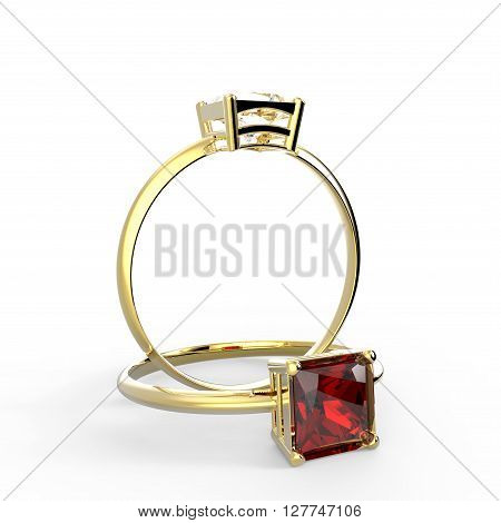 Wedding rings with diamonds.. Fashion jewelry. 3d digitally rendered illustration