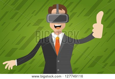 A man with isometric virtual reality headset