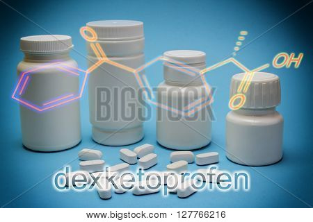 Chemical formula of Dexketoprofen Non steroidal anti-inflammatory drug with analgesic action