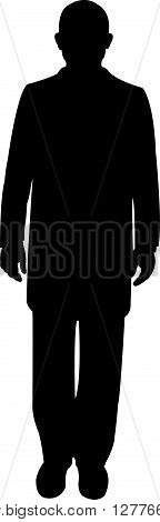 a standing man black color silhouette vector