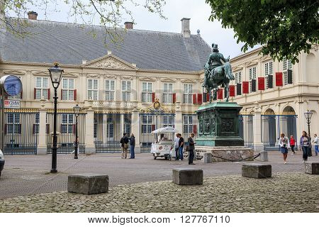 Hague, Netherlands - May 8: This is the Royal Palace Noordeinde in Hague the official residence of the reigning monarch May 8, 2013 in Hague, Netherlands.