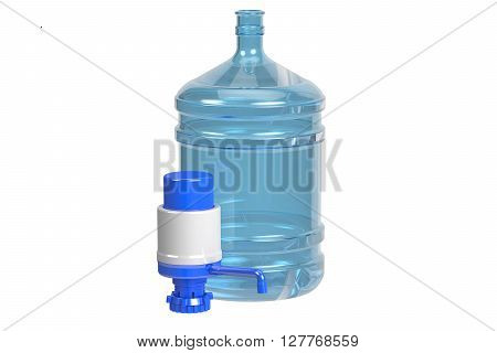 Drinking Water bottle with pump dispenser 3D rendering