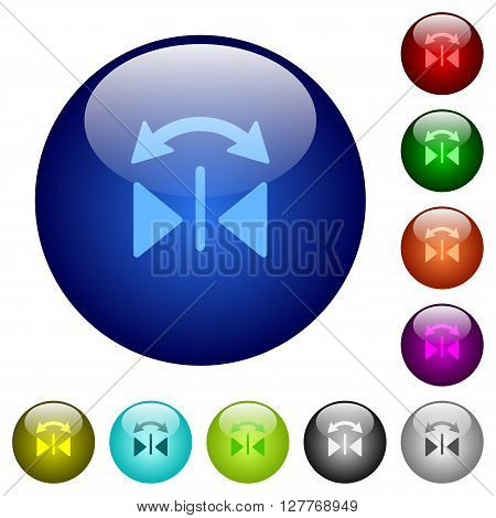 Set of color horizontal flip glass web buttons.