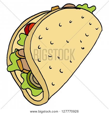 An image of a chicken flatbread sandwich.