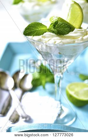 Lime And Mint Cheesecake.