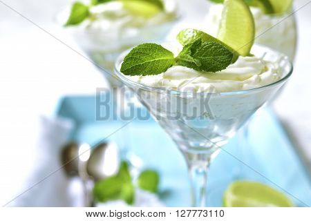 Lime And Mint Cheesecake.
