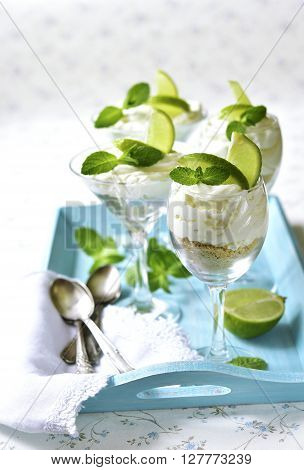 Lime And Mint Cheesecake.