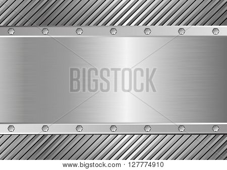 metal background with copy space - vector illustration