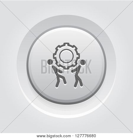 Technical Support Icon. Business Concept. Grey Button Design