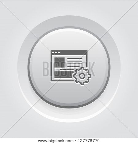 Management Icon. Business Concept. Grey Button Design
