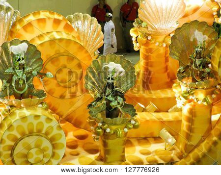 Rio de Janeiro Brazil - February 23: amazing extravaganza during the annual Carnival in Rio de Janeiro on February 23 2009