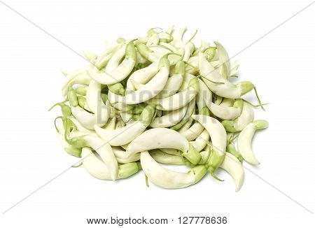 White Agasta Vegetable Humming Bird Sesban AgastaThai vegetable on white background