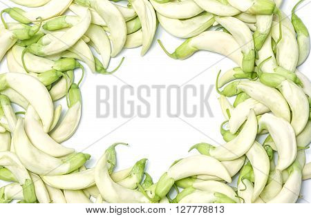 White Agasta Vegetable Humming Bird Sesban AgastaThai vegetable on white background