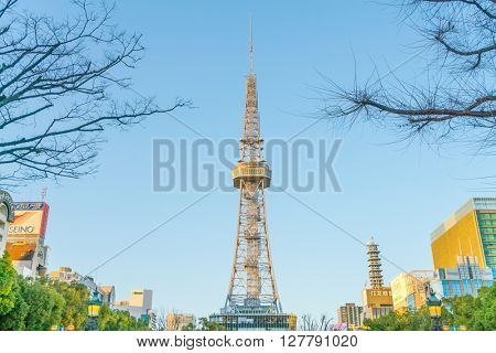 NAGOYA, JAPAN - FEB 07: Oasis 21 in Nagoya, Japan on FEB 07, 2016. A shopping complex nearby Nagoya Tower, its large oval glass roof structure floats above ground level