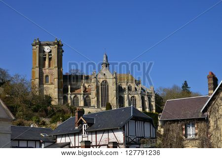 Chaumont en Vexin France - march 14 2016 : the renaissance church
