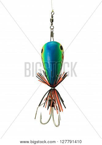 fishing baits Statues of frogs on white background used in Thailand