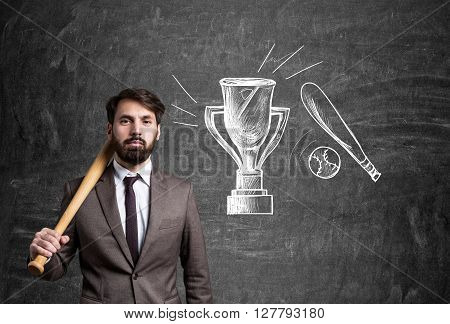 Businessman And Trophy