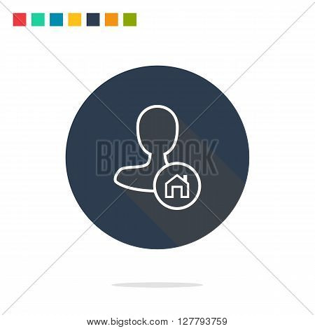 Solid Male User Icon In Four Colours