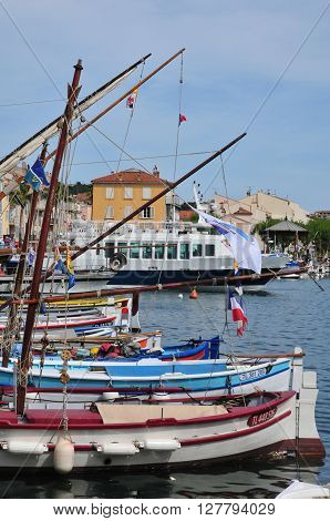 Sanary sur Mer France - april 20 2016 : boats in the port